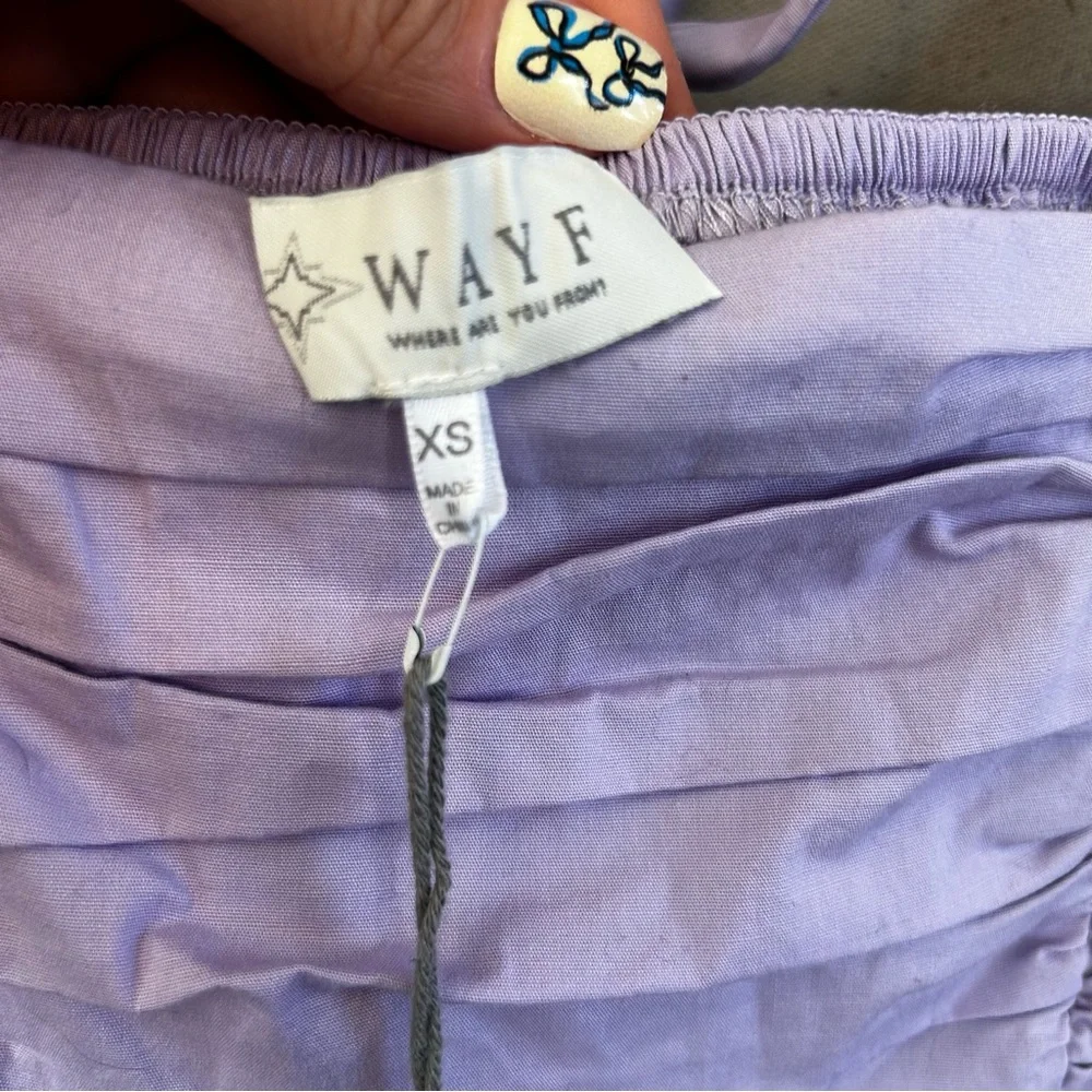 🌸 Wayf Lavender Ruched Puff Sleeve Blouse – Size XS 🌸 - Picture 4 of 9